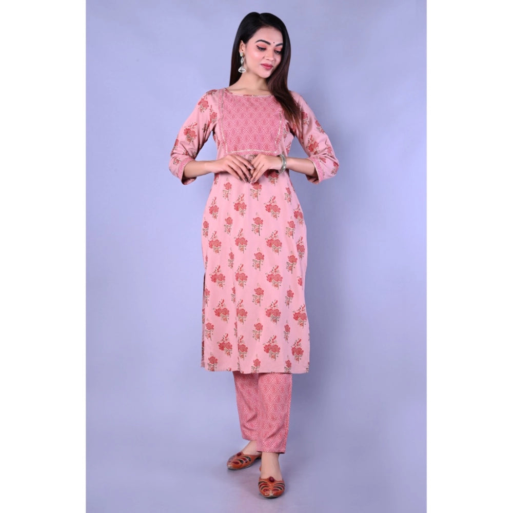 Casual 3/4 Sleeve Printed Rayon Kurti With Pant Set