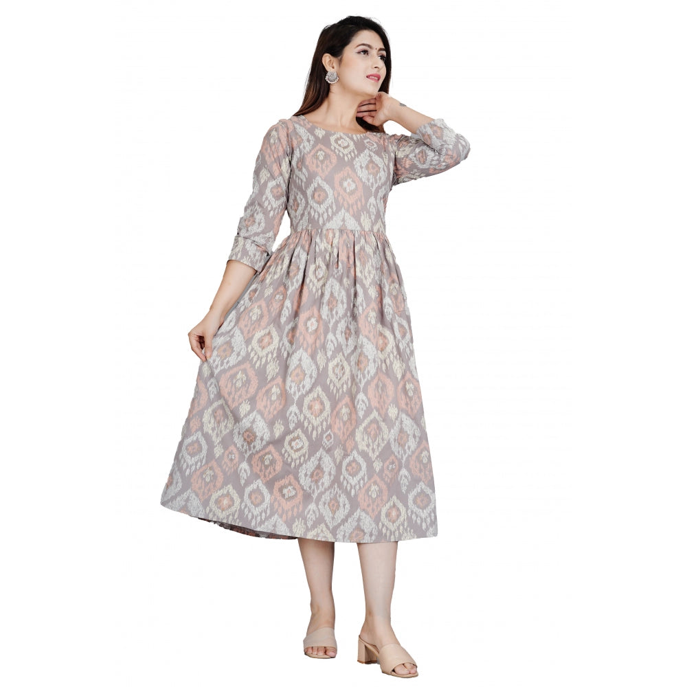 Casual 3/4 Sleeve Printed Viscose Maternity Feeding Kurti