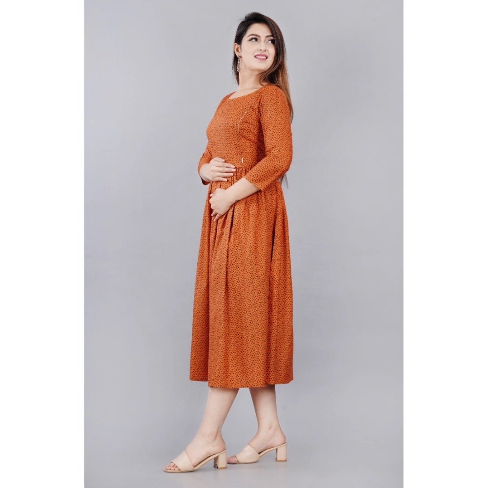 Casual 3/4 Sleeve Printed Viscose Maternity Feeding Kurti