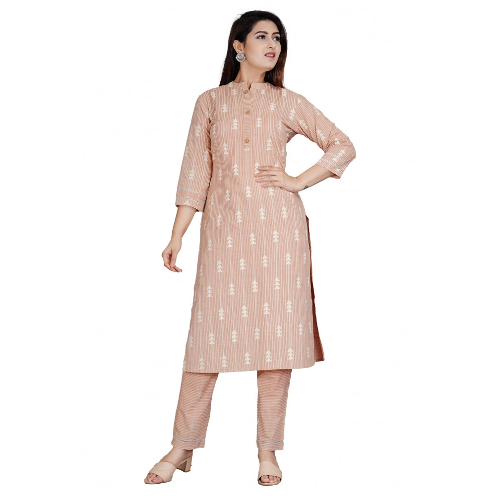 Casual 3/4 Sleeve Printed Rayon Kurti With Pant Set