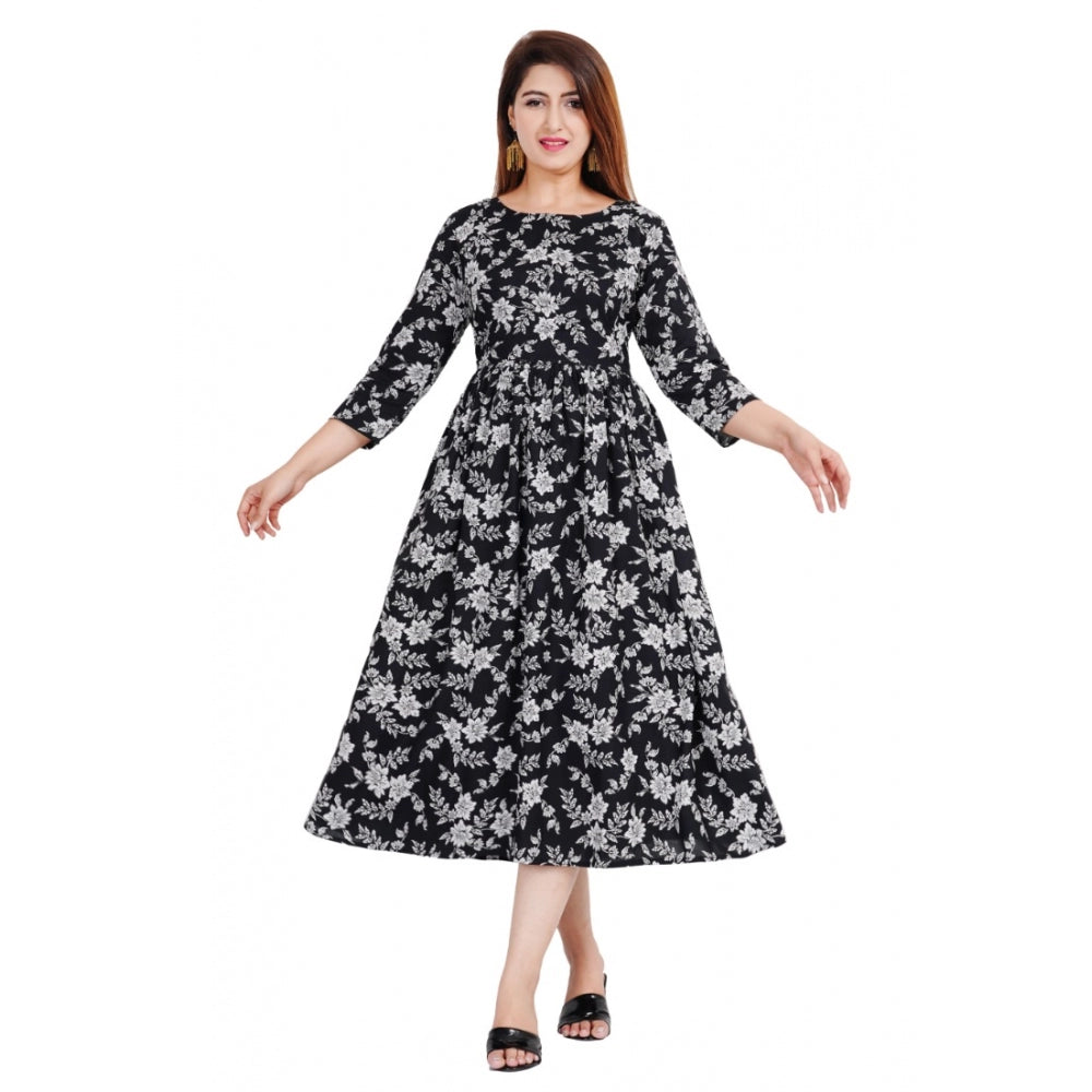 Casual 3/4 Sleeve Printed Viscose Maternity Feeding Kurti