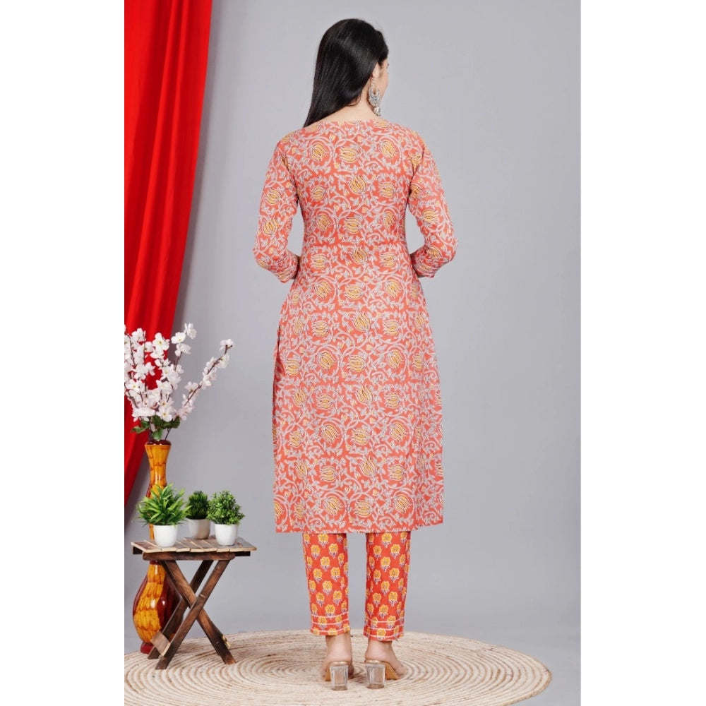 Casual 3/4 Sleeve Printed Rayon Kurti With Pant Set