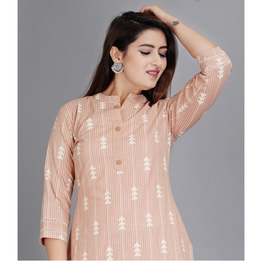 Casual 3/4 Sleeve Printed Rayon Kurti With Pant Set