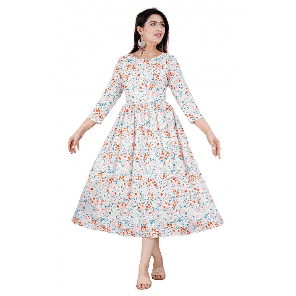 Casual 3/4 Sleeve Printed Viscose Maternity Feeding Kurti