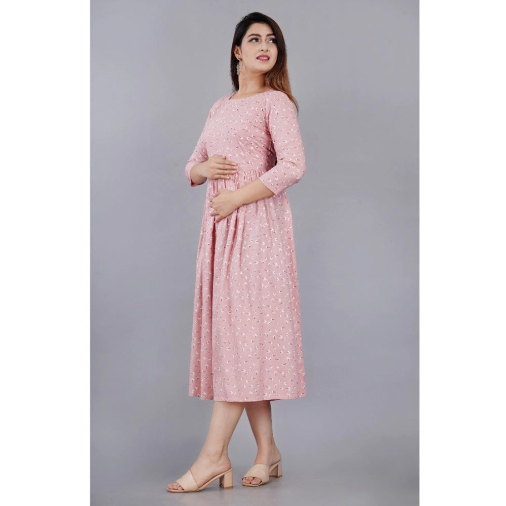 Casual 3/4 Sleeve Printed Viscose Maternity Feeding Kurti