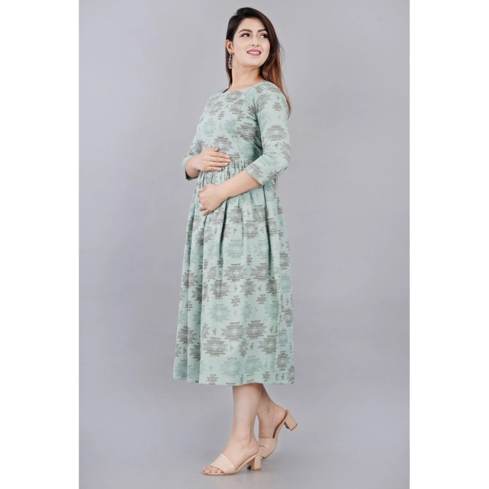 Casual 3/4 Sleeve Printed Viscose Maternity Feeding Kurti