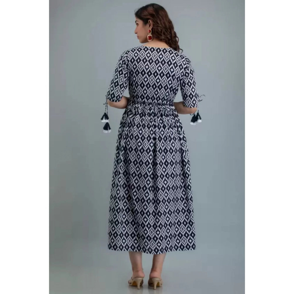 Casual 3/4 Sleeve Printed Rayon Anarkali Gown