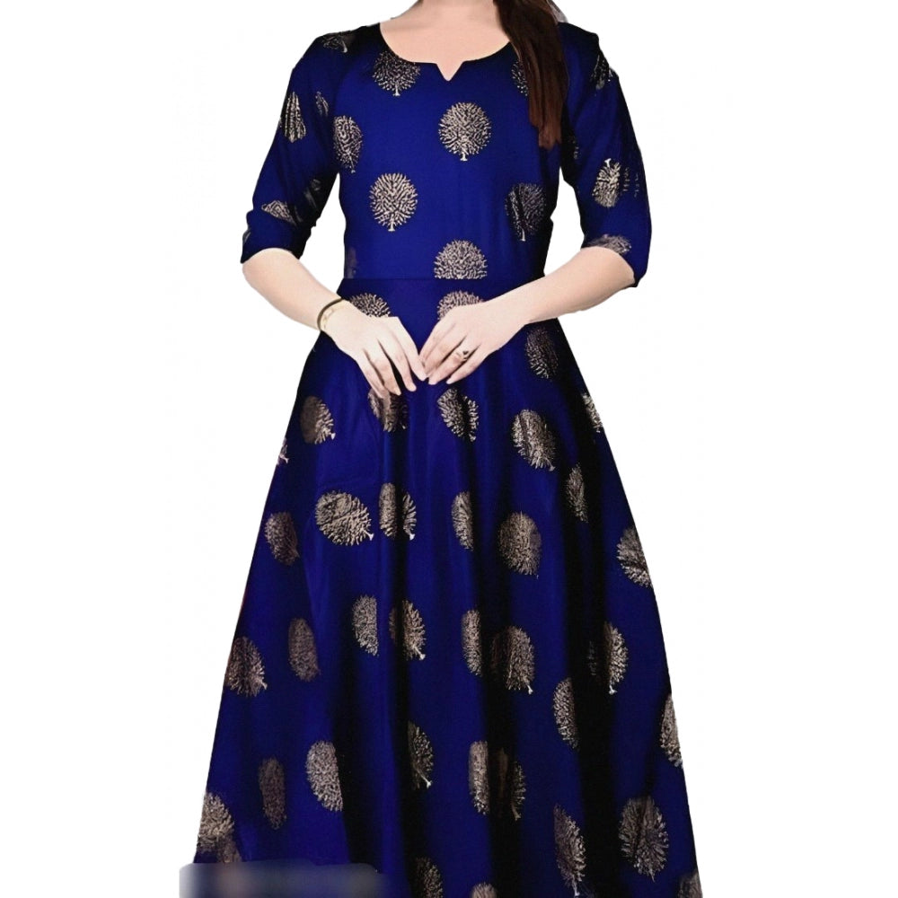 Casual 3/4 Sleeve Printed Rayon Anarkali Gown