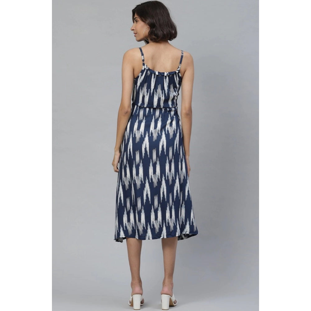 Casual Sleeveless Ikat Print Rayon Dress