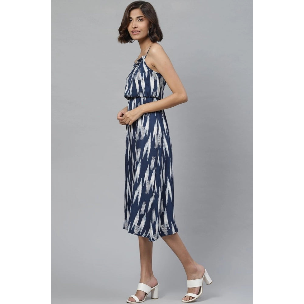 Casual Sleeveless Ikat Print Rayon Dress