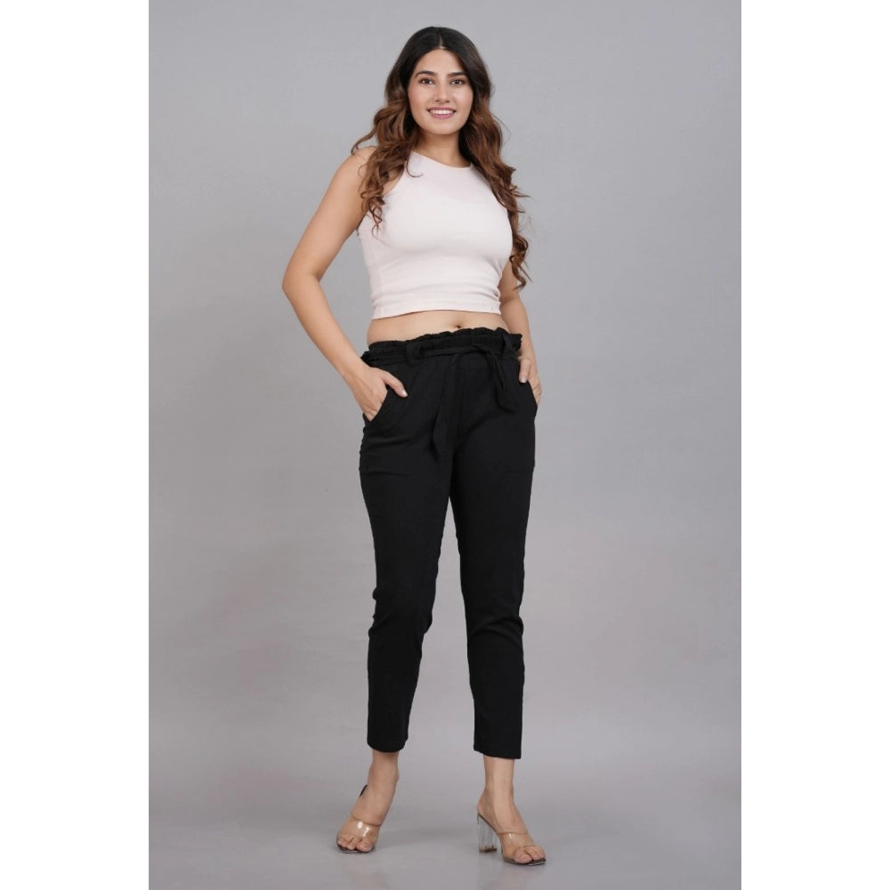 Casual  Soild Lycra Trouser Pant