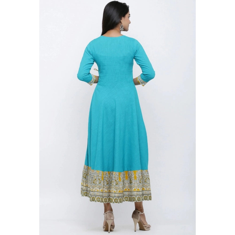 Casual 3/4 th Sleeve Embroidery Cotton Blend Kurti