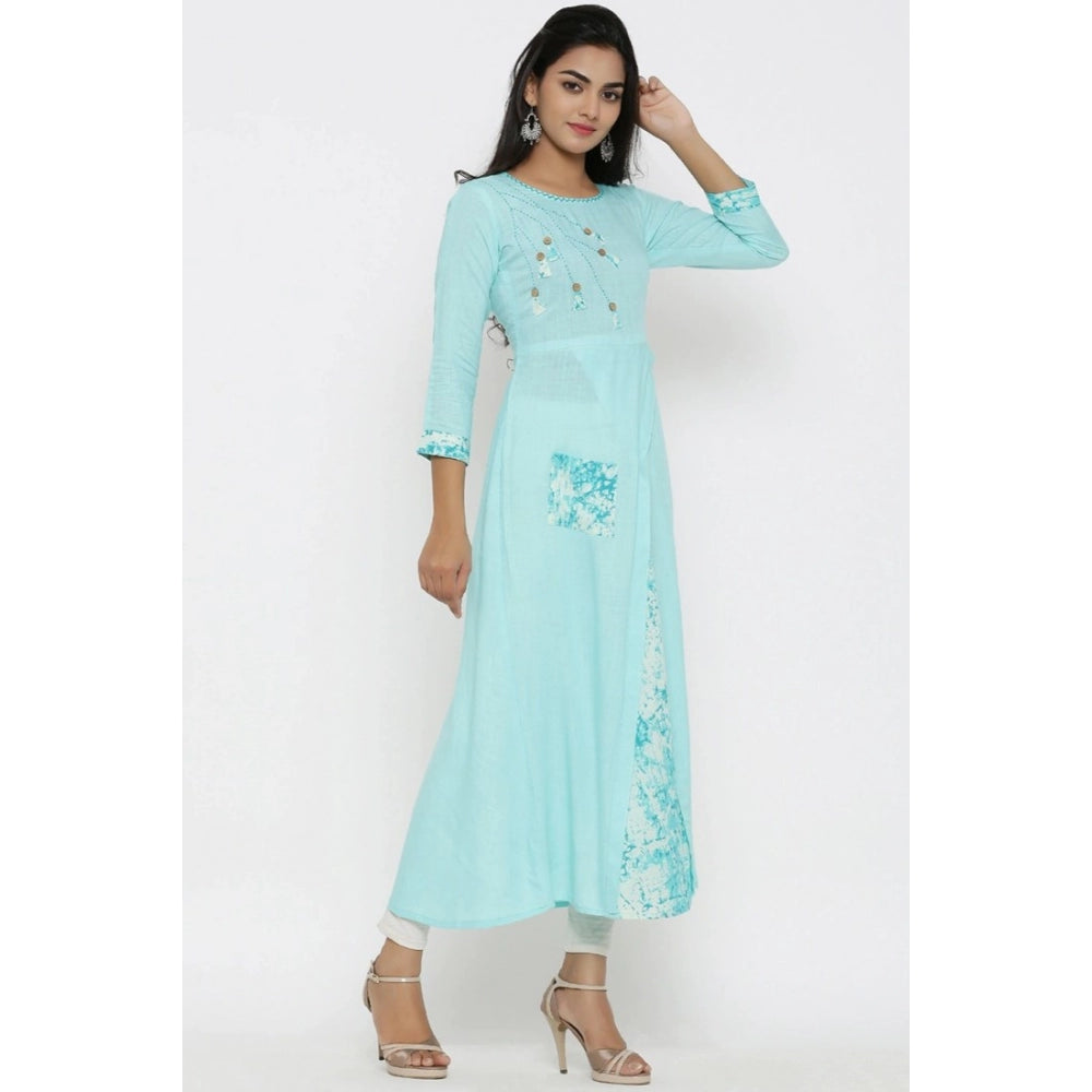 Casual 3/4 th Sleeve Embroidery Rayon Kurti