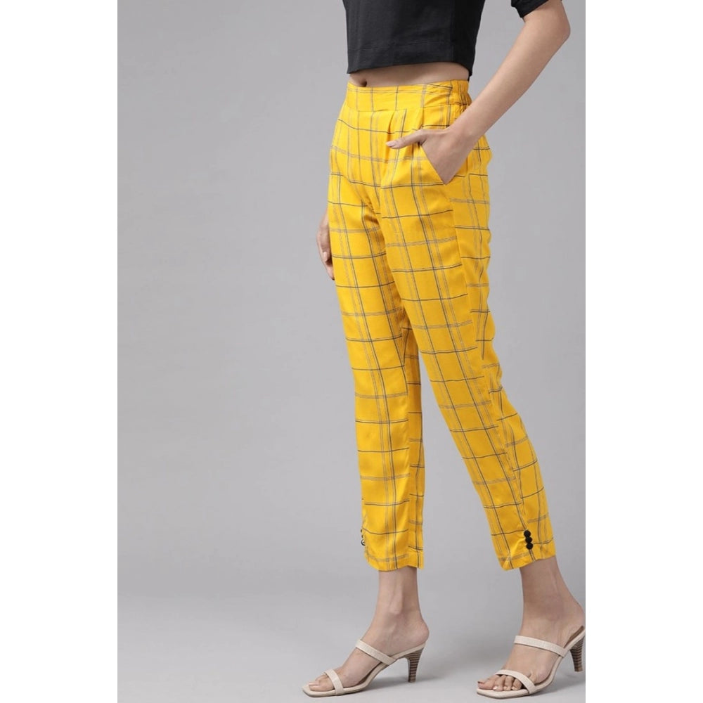 Casual  Checkered Rayon Trouser Pant