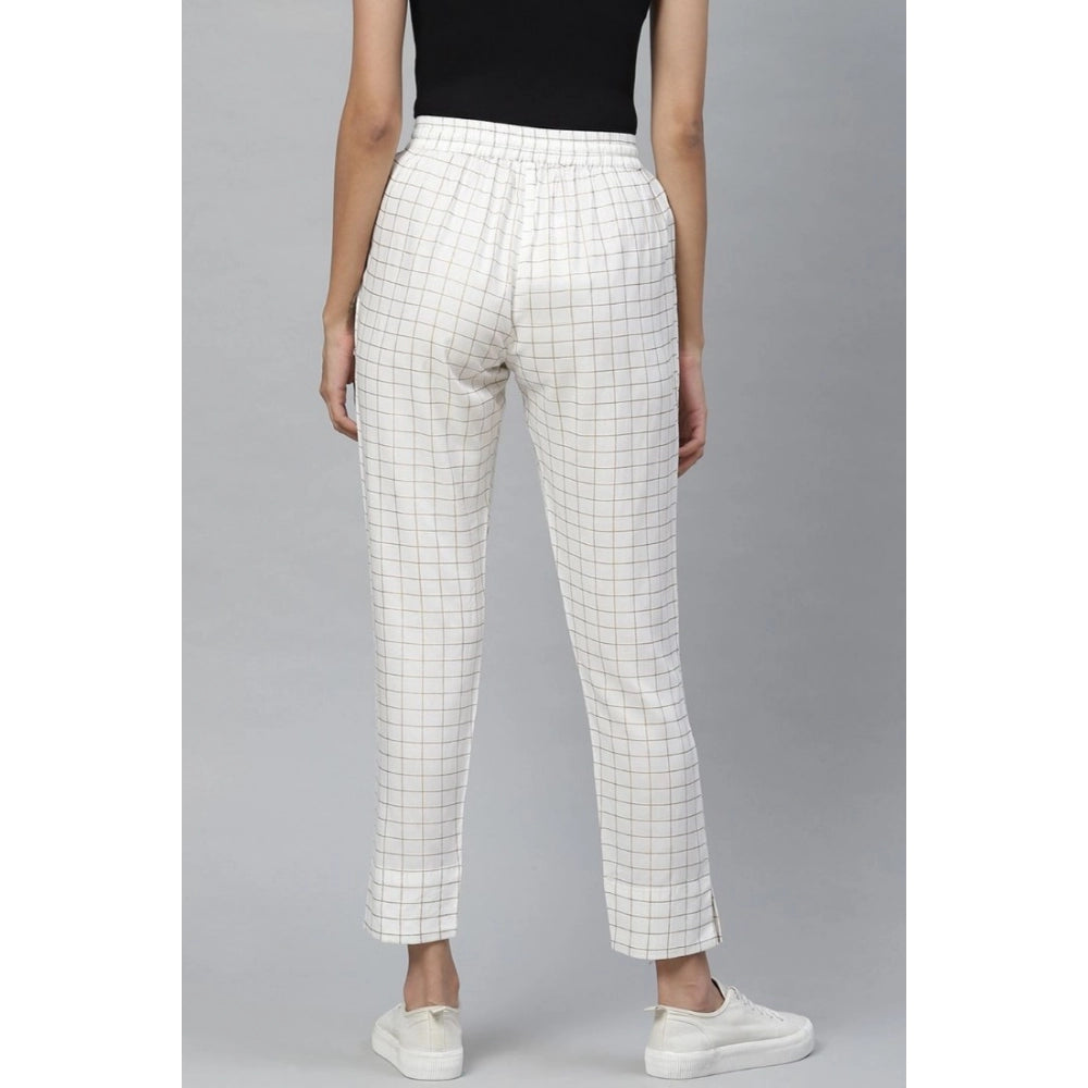 Casual  Checkered Rayon Trouser Pant