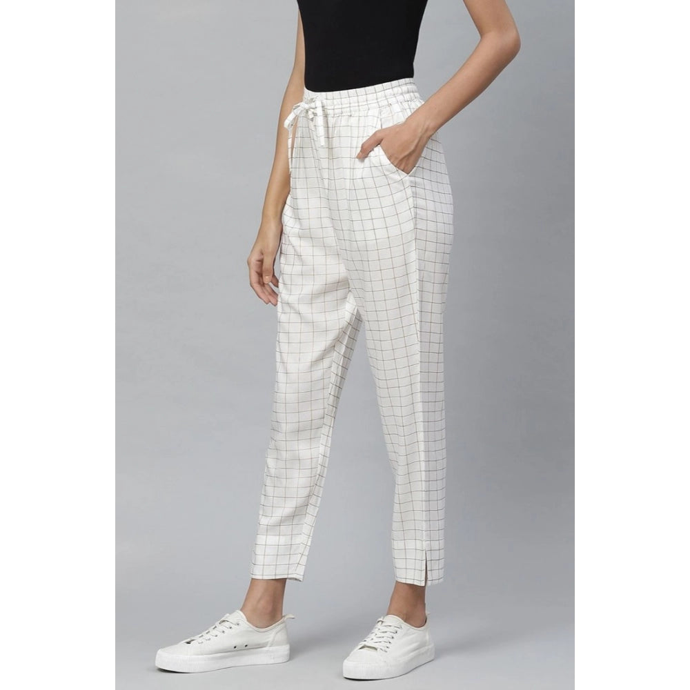 Casual  Checkered Rayon Trouser Pant