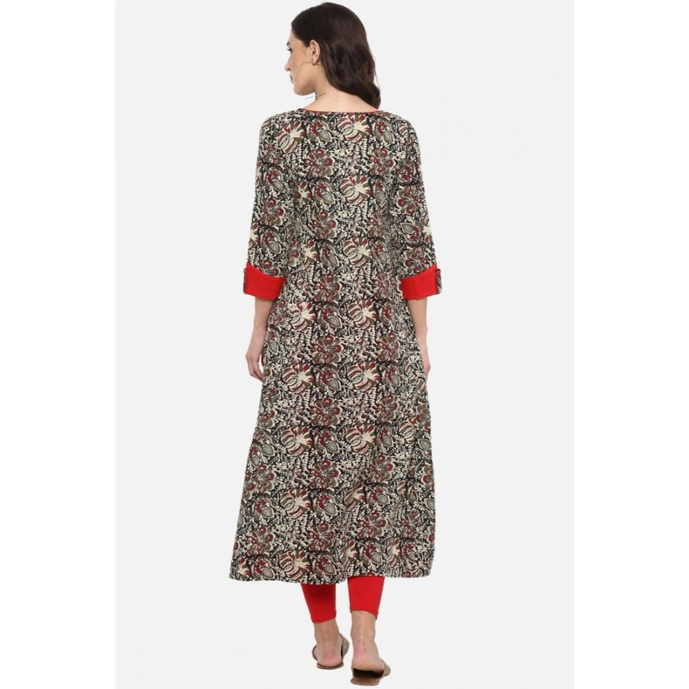 Casual 3/4 th Sleeve Printed Cotton Kurti