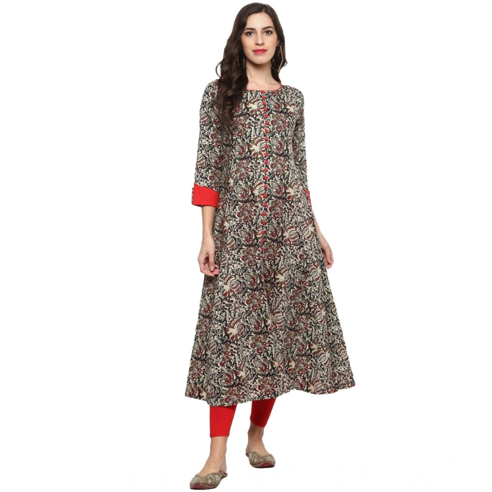 Casual 3/4 th Sleeve Printed Cotton Kurti