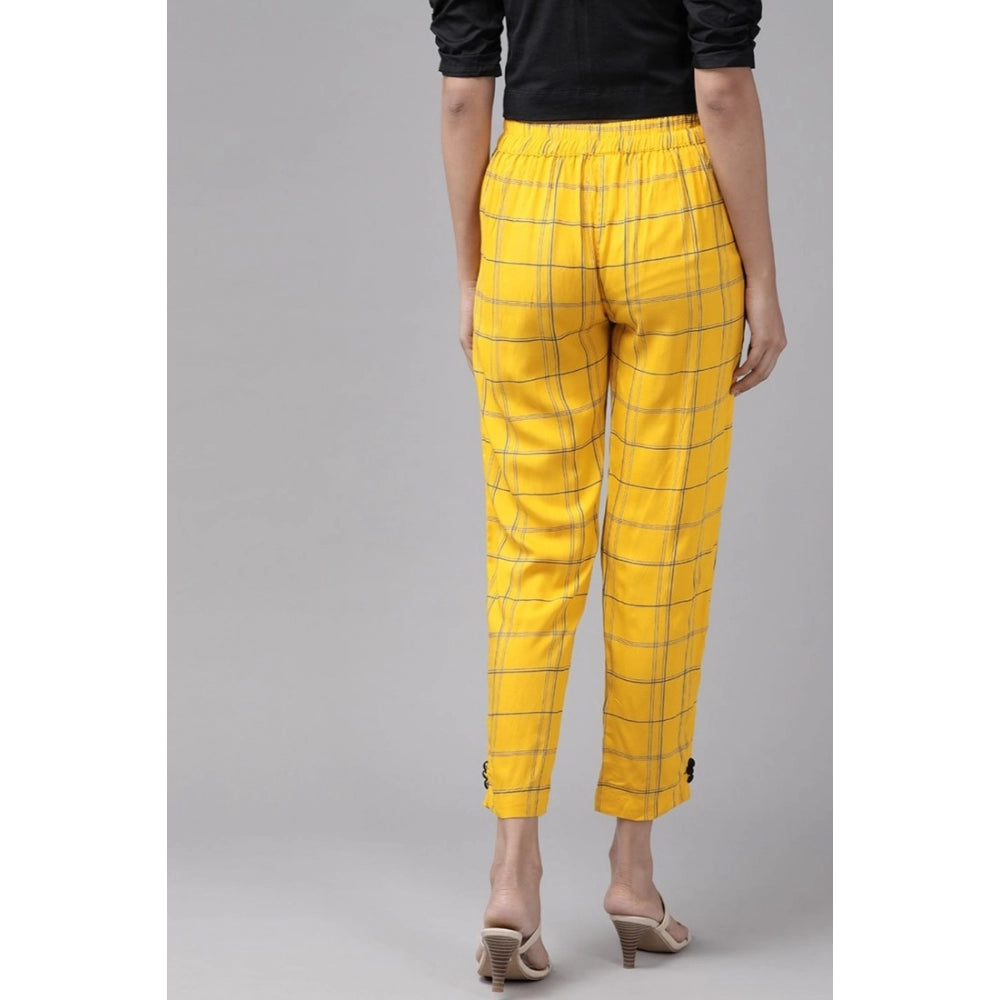 Casual  Checkered Rayon Trouser Pant