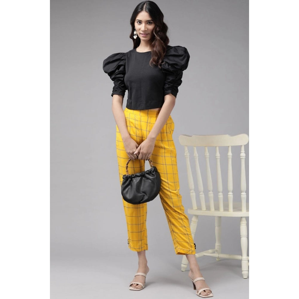 Casual  Checkered Rayon Trouser Pant