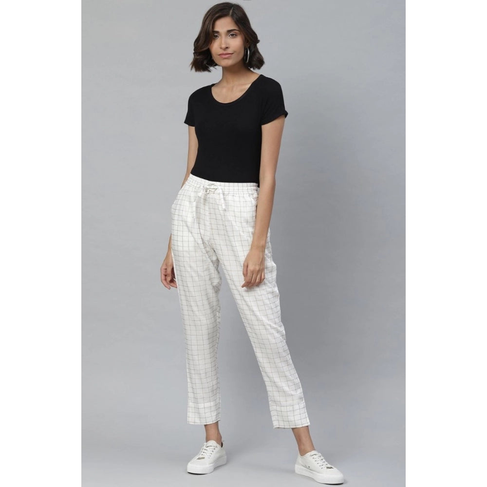 Casual  Checkered Rayon Trouser Pant