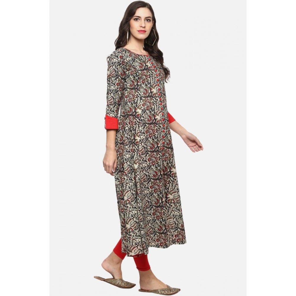 Casual 3/4 th Sleeve Printed Cotton Kurti