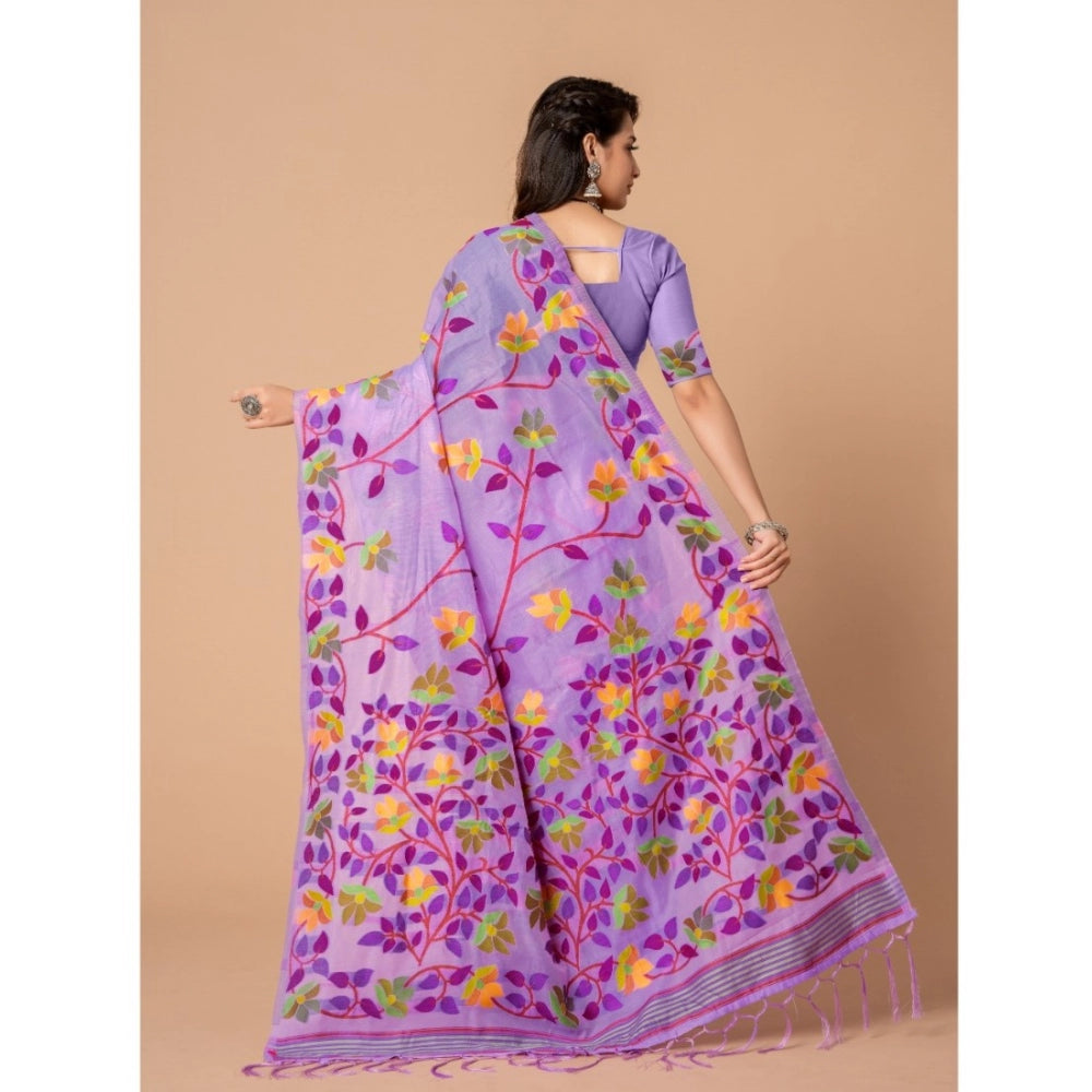   Cotton Printed Saree With Unstitched Blouse