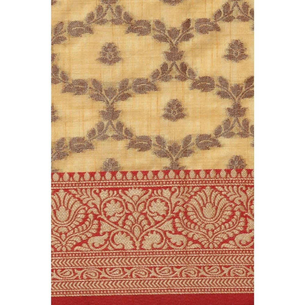   Chanderi Cotton Printed Saree With Unstitched Blouse