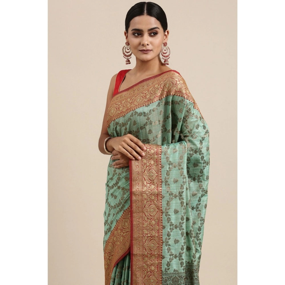   Chanderi Cotton Printed Saree With Unstitched Blouse