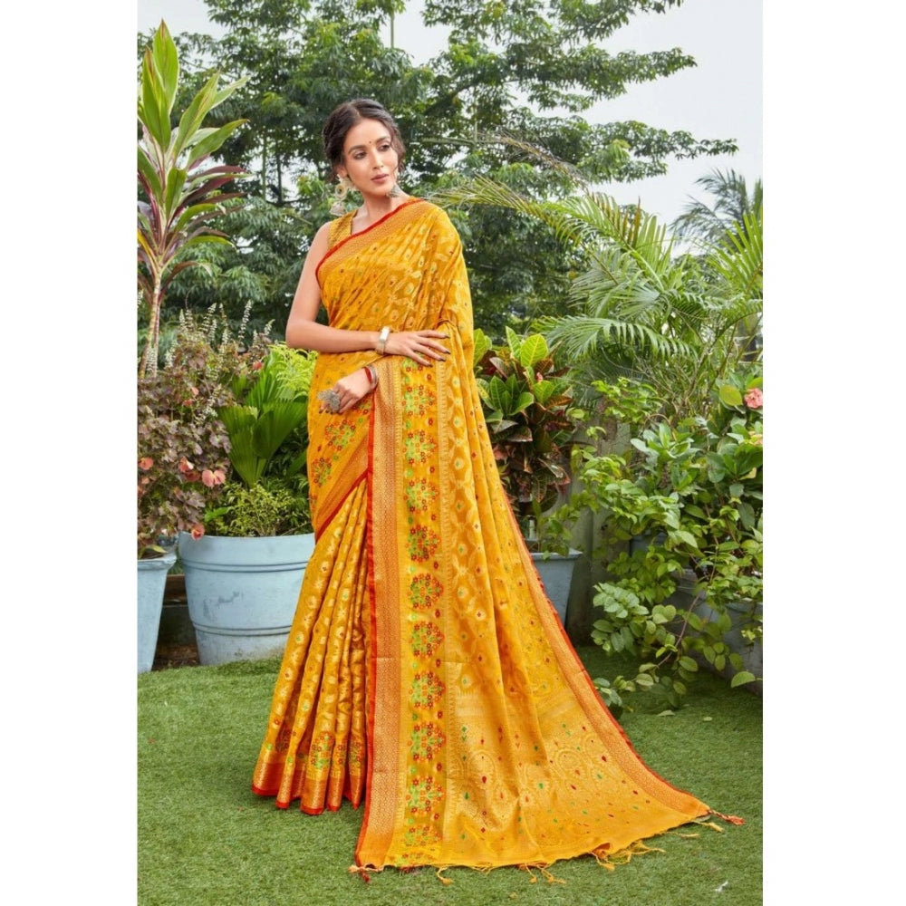   Organza Printed Saree With Unstitched Blouse