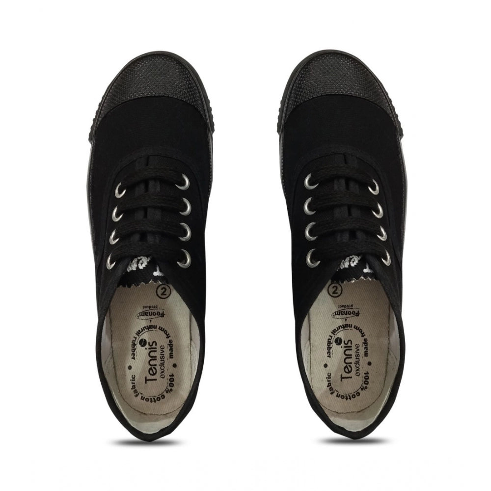 Unisex Cotton School Shoe Lace-Up