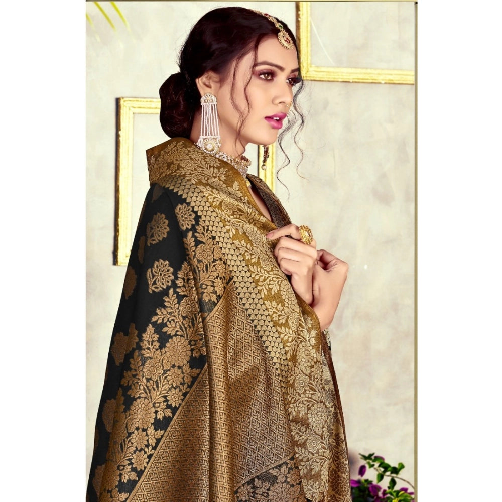   Chanderi Cotton Printed Saree With Unstitched Blouse