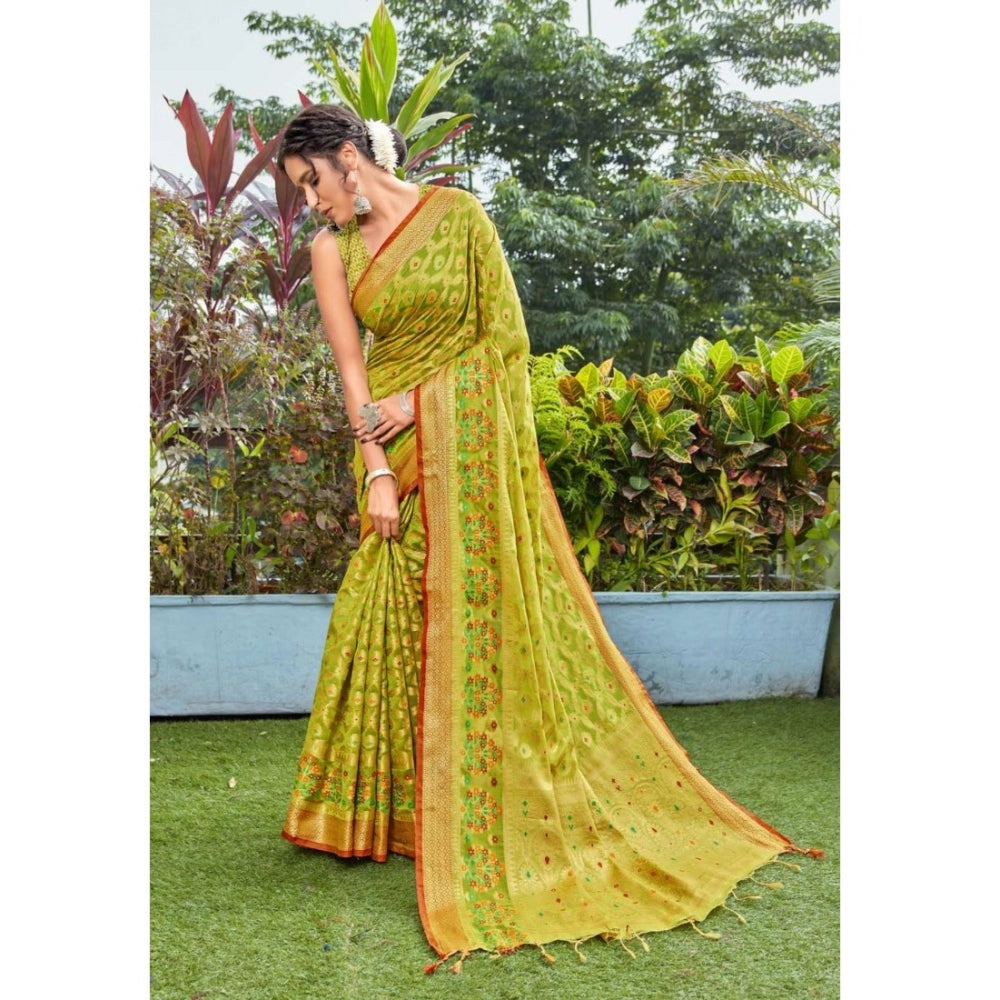   Organza Printed Saree With Unstitched Blouse