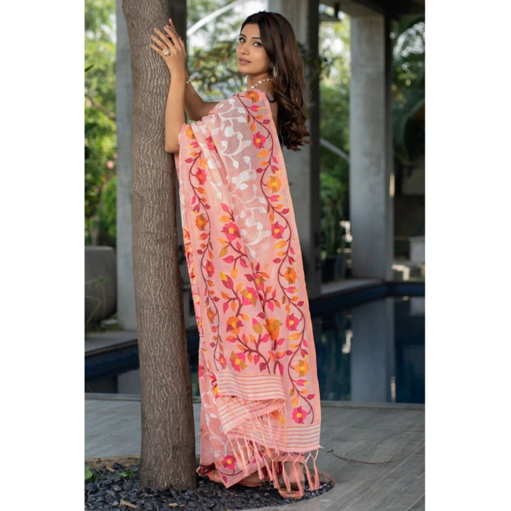   Cotton Printed Saree With Unstitched Blouse