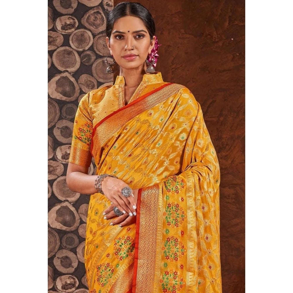   Organza Printed Saree With Unstitched Blouse