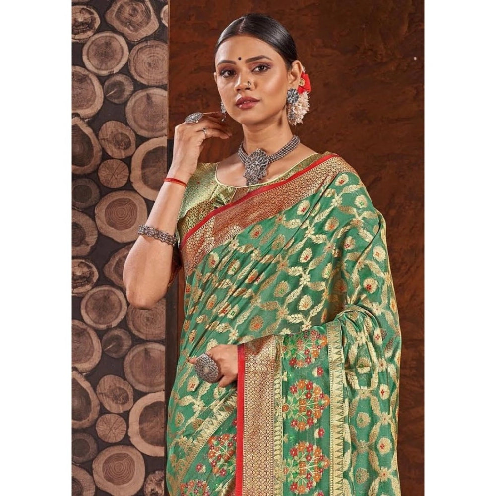   Organza Printed Saree With Unstitched Blouse