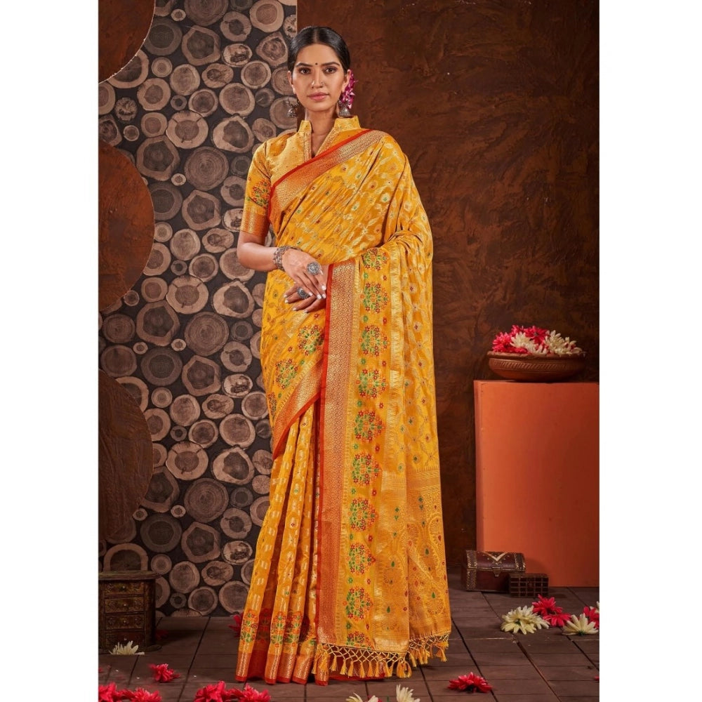   Organza Printed Saree With Unstitched Blouse