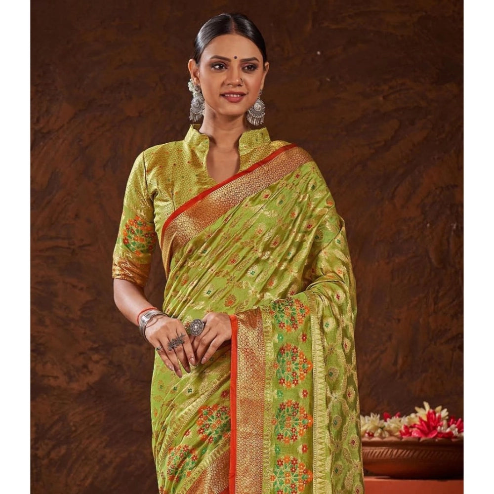   Organza Printed Saree With Unstitched Blouse