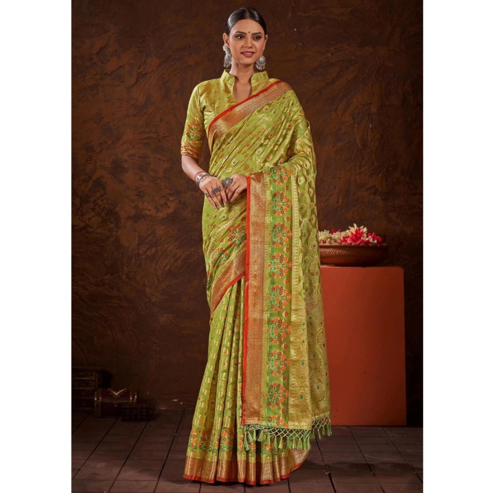   Organza Printed Saree With Unstitched Blouse