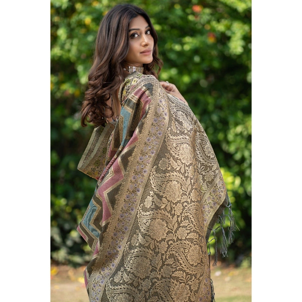   Organza Printed Saree With Unstitched Blouse