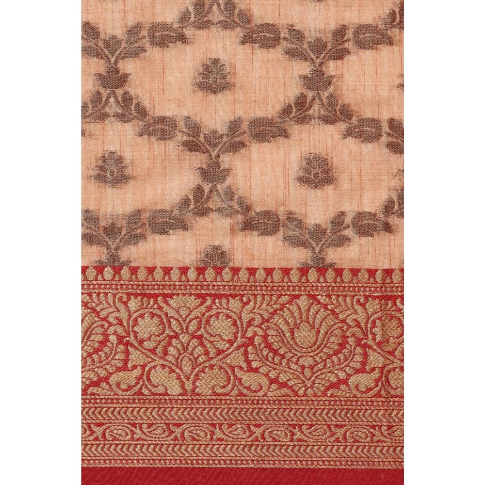   Chanderi Cotton Printed Saree With Unstitched Blouse