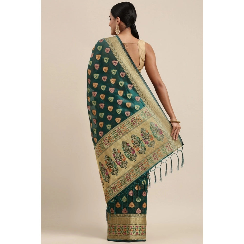   Organza Printed Saree With Unstitched Blouse