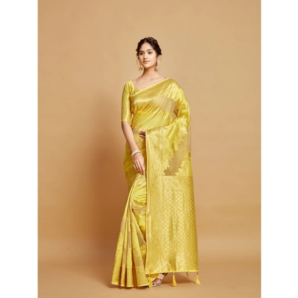   Linen Printed Saree With Unstitched Blouse