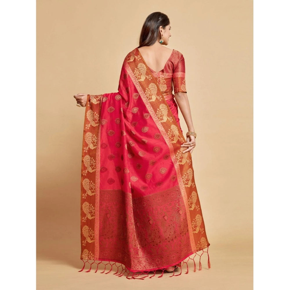   Organza Printed Saree With Unstitched Blouse