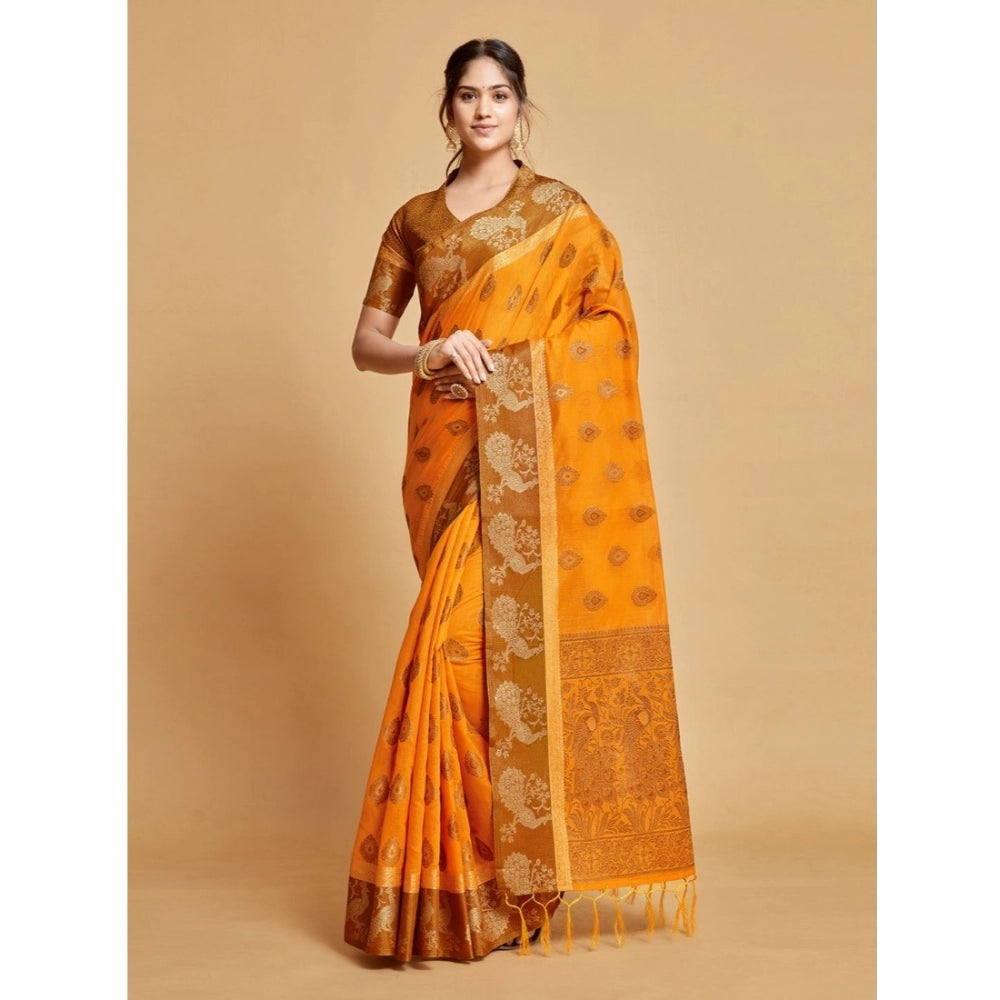   Organza Printed Saree With Unstitched Blouse