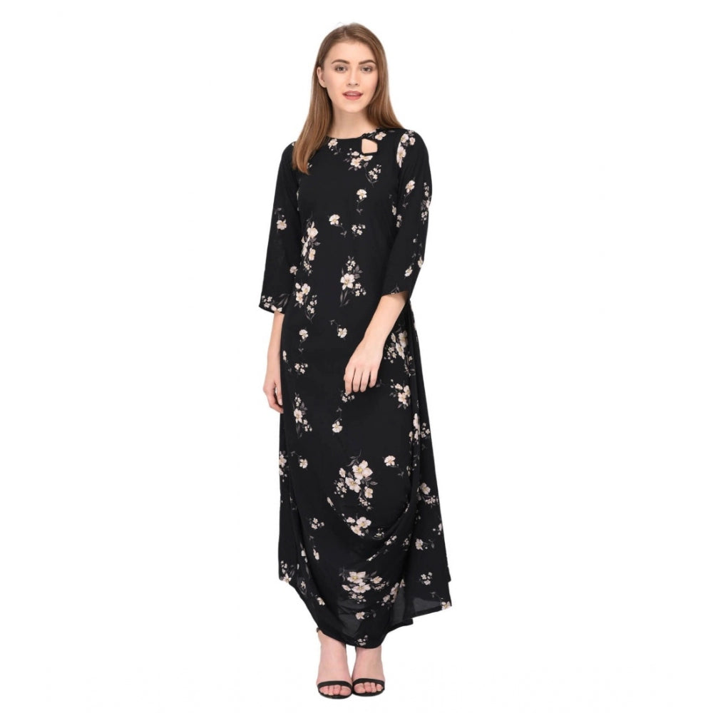 Cotton Blend Abstract Full Sleeves Dress