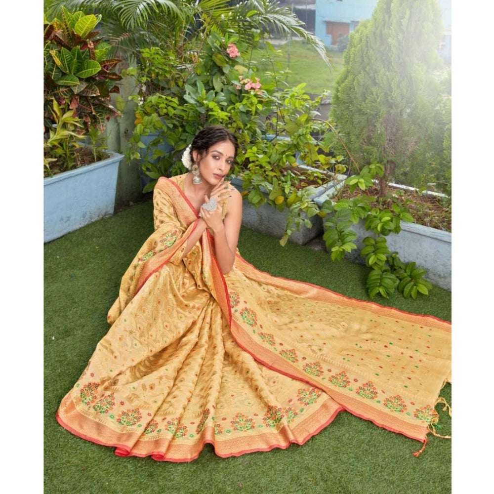   Organza Printed Saree With Unstitched Blouse