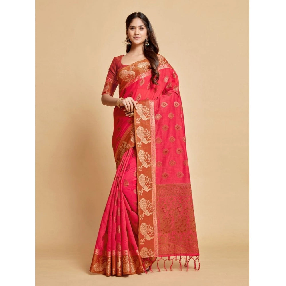   Organza Printed Saree With Unstitched Blouse