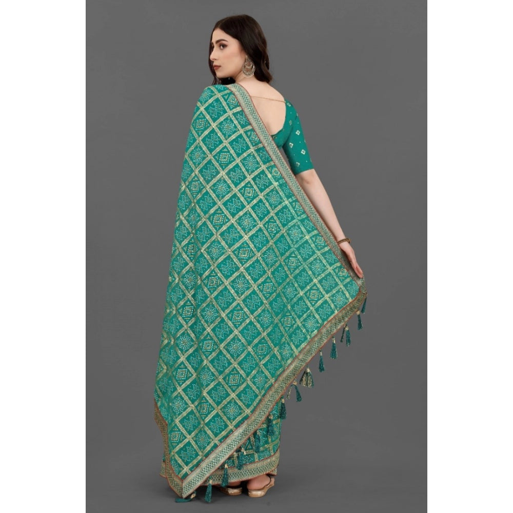   Soft Silk Printed Saree With Unstitched Blouse