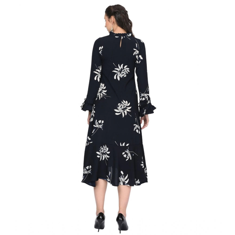 Cotton Blend Floral Full Sleeves Dress